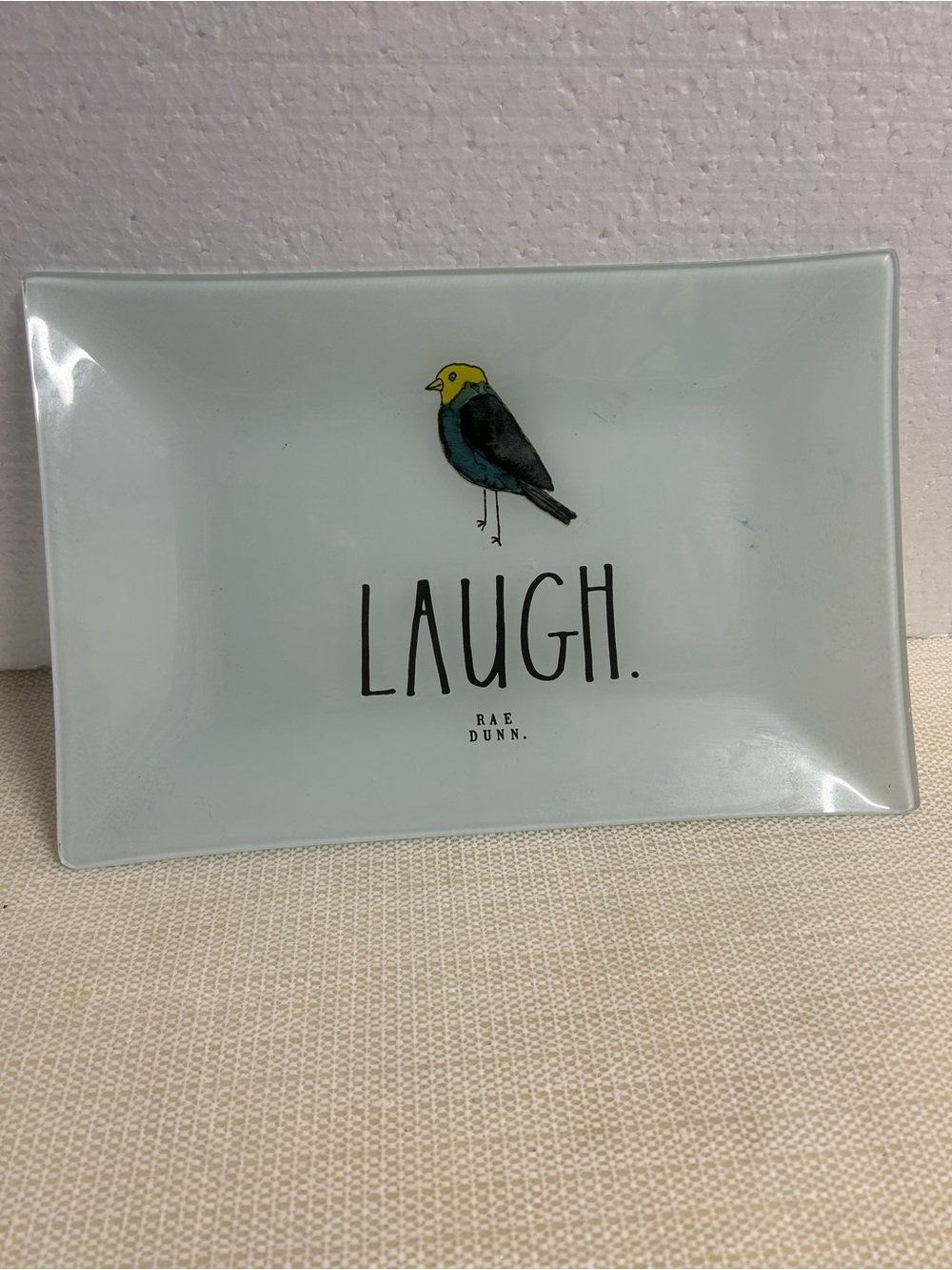 Rae Dunn Pale Mint Trinket Dish with Yellow-Headed Bird